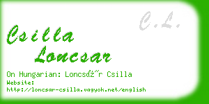 csilla loncsar business card